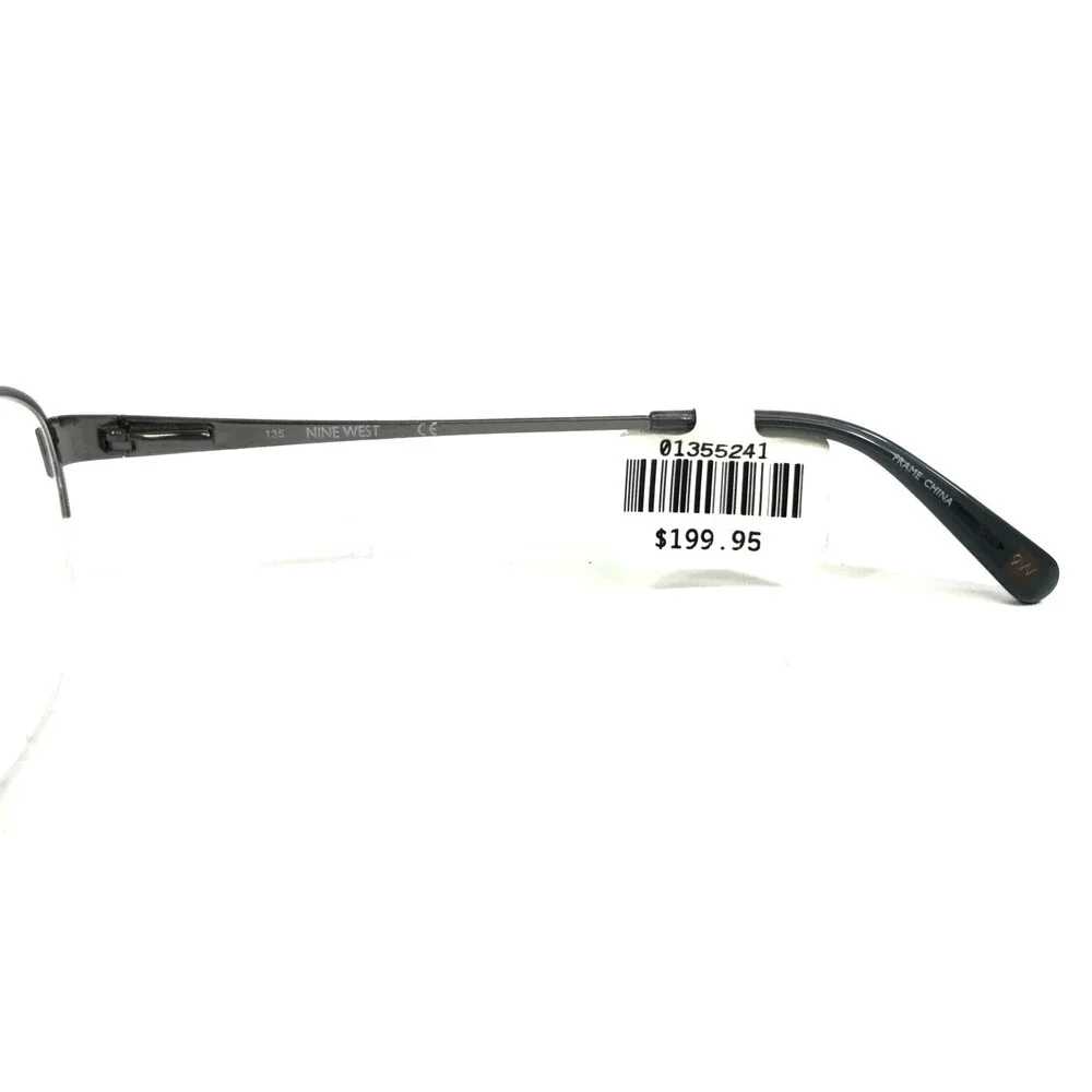 Nine West Eyeglasses Frames NW106 035 Gunmetal Gray Oval Half Rim 52-17-135